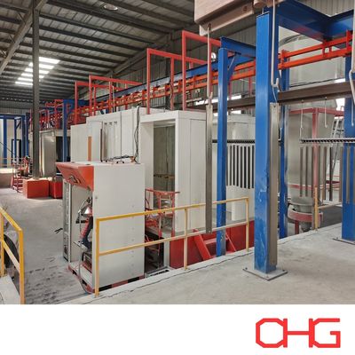 Buen precio Línea de producción de recubrimiento en polvo de perfiles de aluminio Datos técnicos personalizados con rendimiento del sistema de transporte aéreo en línea