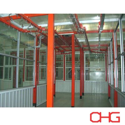 Buen precio Línea de recubrimiento de polvo automática con cabina de pulverización de acero inoxidable en línea