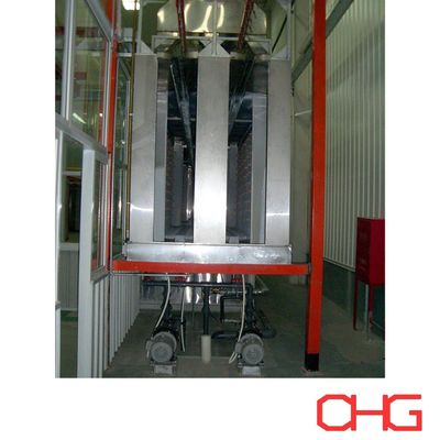 Buen precio Línea de recubrimiento de polvo de piezas automotrices con cabina de pulverización de acero inoxidable y unidad de control PLC en línea