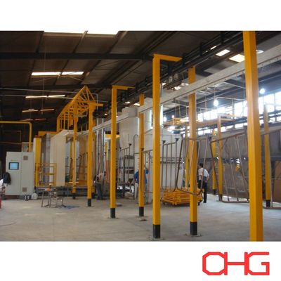 Equipo de línea de recubrimiento de polvo de hardware controlado por PLC con sistema de transporte y cabina de rociado