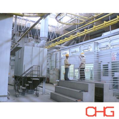 Línea de producción de recubrimiento automático de polvo para perfiles de aluminio
