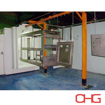 Línea de recubrimiento de polvo metálico con pistolas de pulverización manuales diseñadas y personalizadas