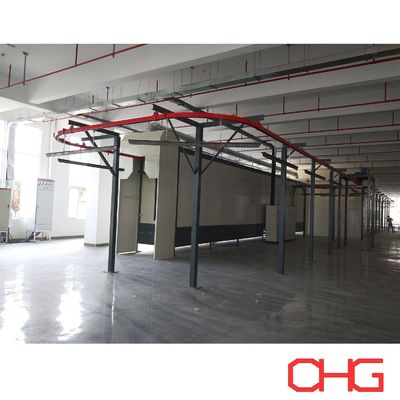 Máquina de recubrimiento de cartón acrílico con transportador de monorraíl Línea de recubrimiento de polvo para la producción de recubrimientos personalizados