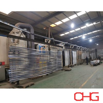 Máquina de línea de producción de recubrimiento en polvo para perfiles de aluminio de varios tamaños
