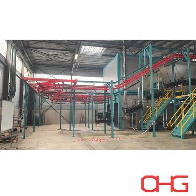 Buen precio Características del material resistente al calor Sistema de transporte aéreo de potencia y libre personalizado para la línea de recubrimiento de polvo en línea